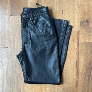 Maxima Wilson Leather Black Leather Pants size 8 Vintage, Y2K High waisted, Soft